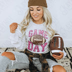 Game Day Football faux sequin embroidery (Color Dropdown)-DTF&UV