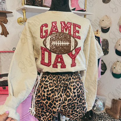 Game Day Football Sequins (Color Dropdown)-DTF&UV