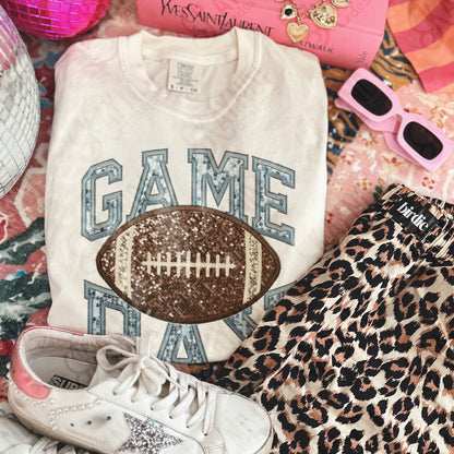 Game Day Football Sequins (Color Dropdown)-DTF&UV
