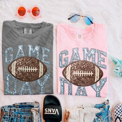 Game Day Football Sequins (Color Dropdown)-DTF&UV
