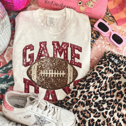 Game Day Football Sequins (Color Dropdown)-DTF&UV