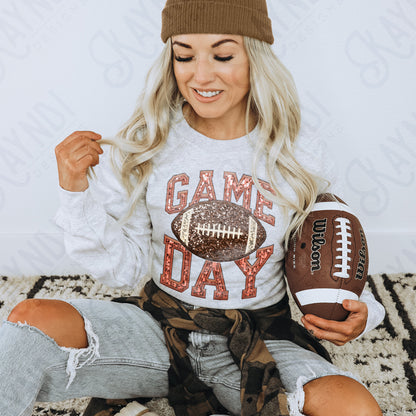 Game Day Football Sequins (Color Dropdown)-DTF&UV