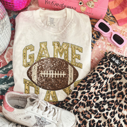 Game Day Football Sequins (Color Dropdown)-DTF&UV