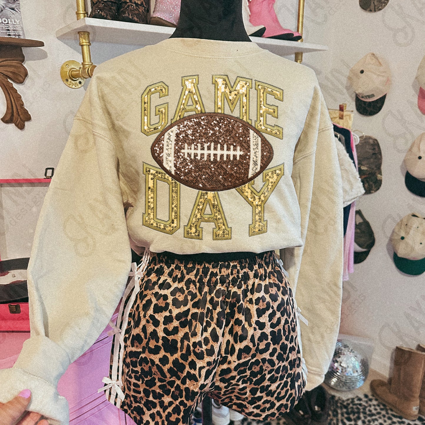 Game Day Football Sequins (Color Dropdown)-DTF&UV