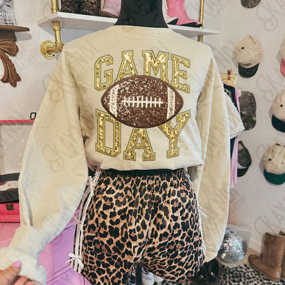 Game Day Football Sequins (Color Dropdown)-DTF&UV