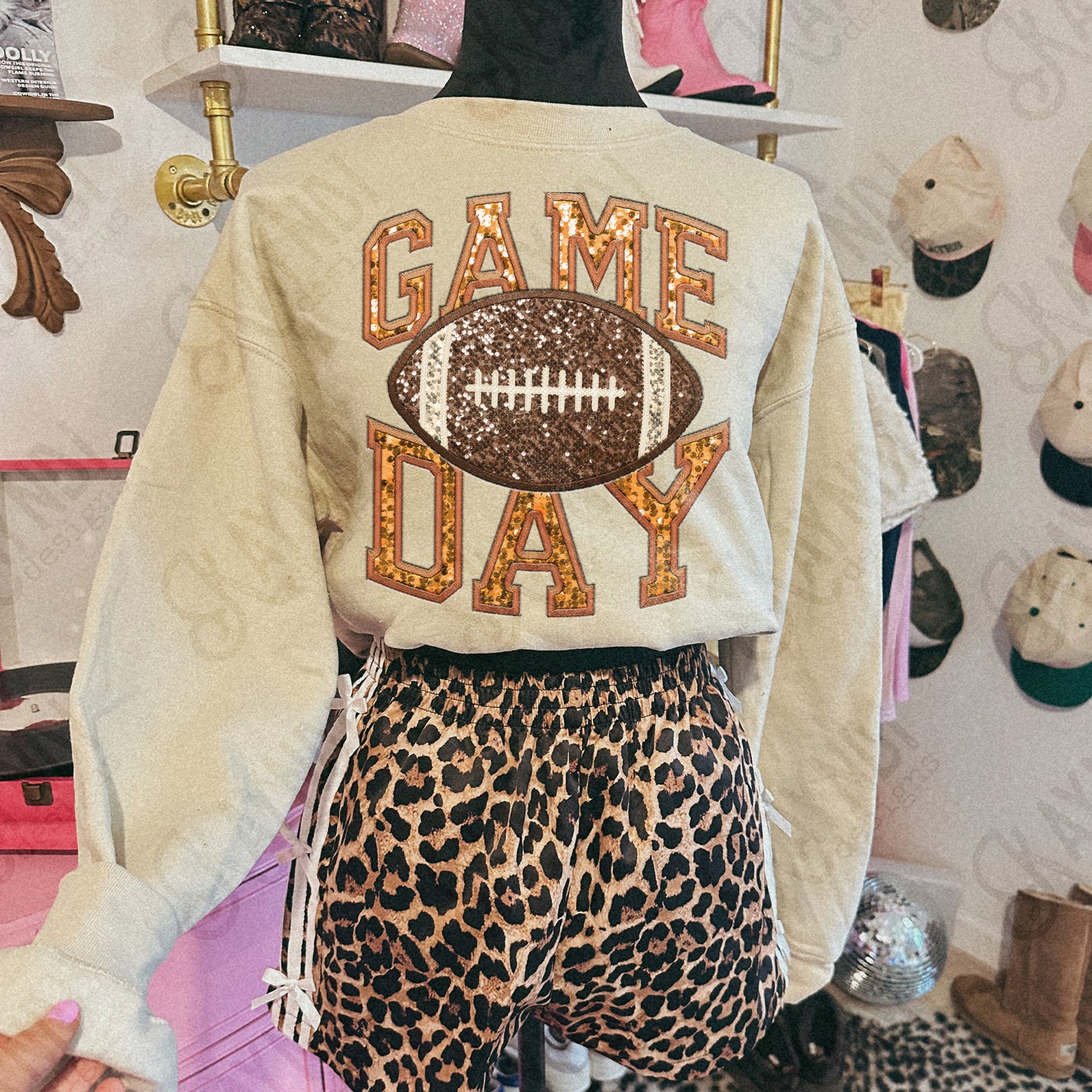 Game Day Football Sequins (Color Dropdown)-DTF&UV