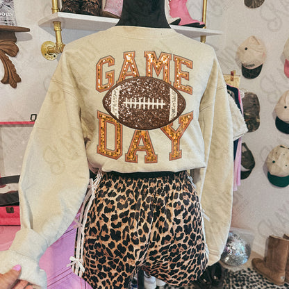 Game Day Football Sequins (Color Dropdown)-DTF&UV