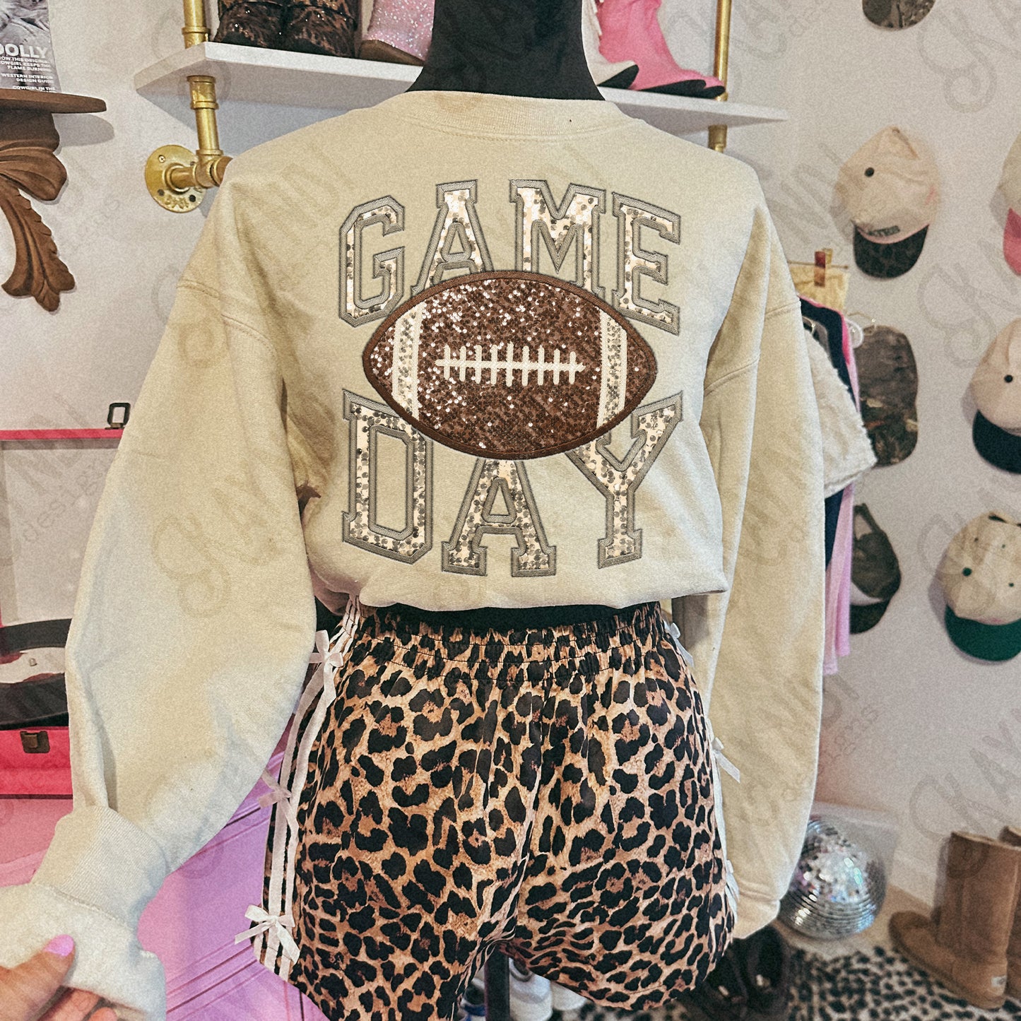 Game Day Football Sequins (Color Dropdown)-DTF&UV