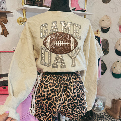 Game Day Football Sequins (Color Dropdown)-DTF&UV
