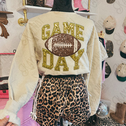 Game Day Football Sequins (Color Dropdown)-DTF&UV
