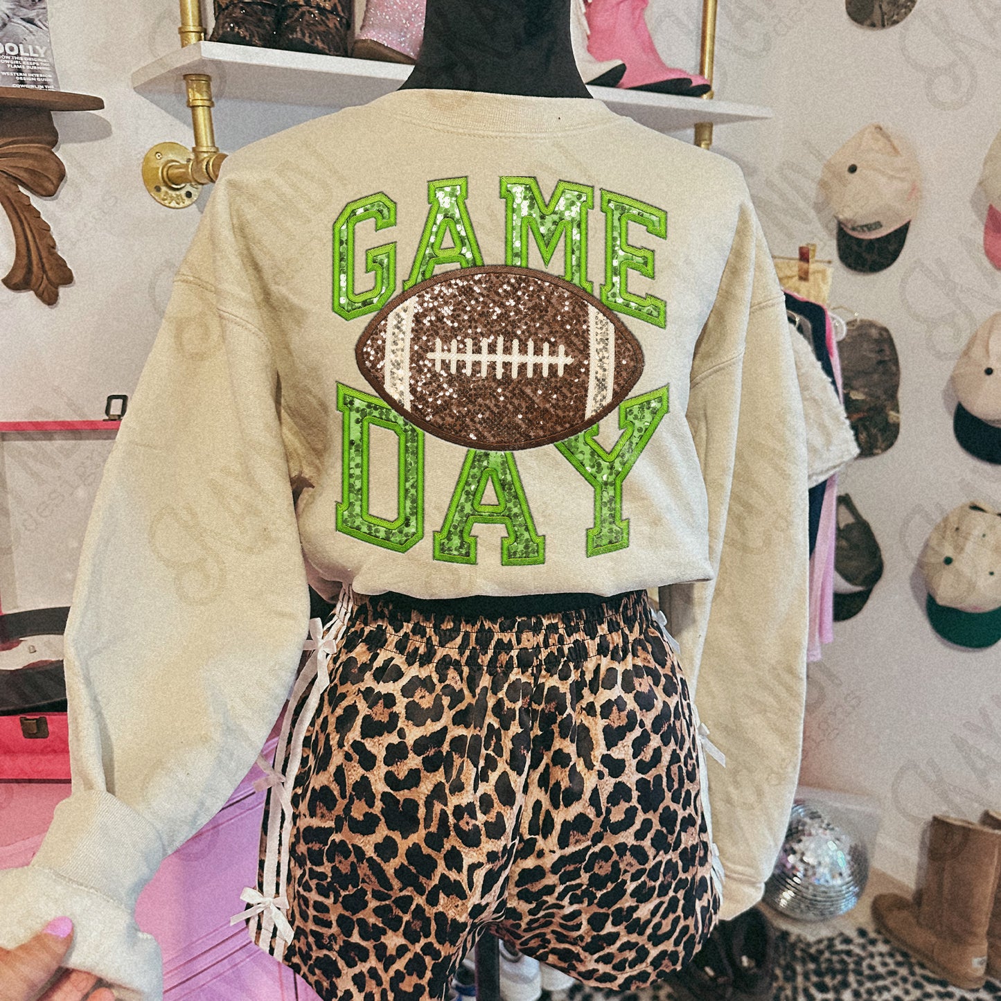 Game Day Football Sequins (Color Dropdown)-DTF&UV