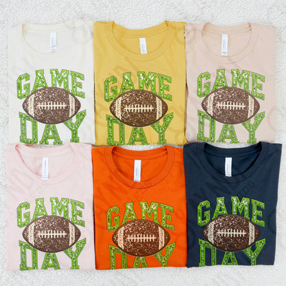 Game Day Football Sequins (Color Dropdown)-DTF&UV