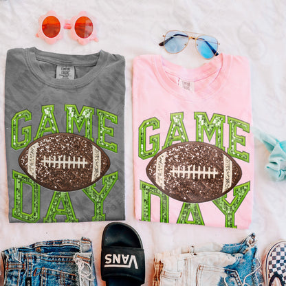 Game Day Football Sequins (Color Dropdown)-DTF&UV