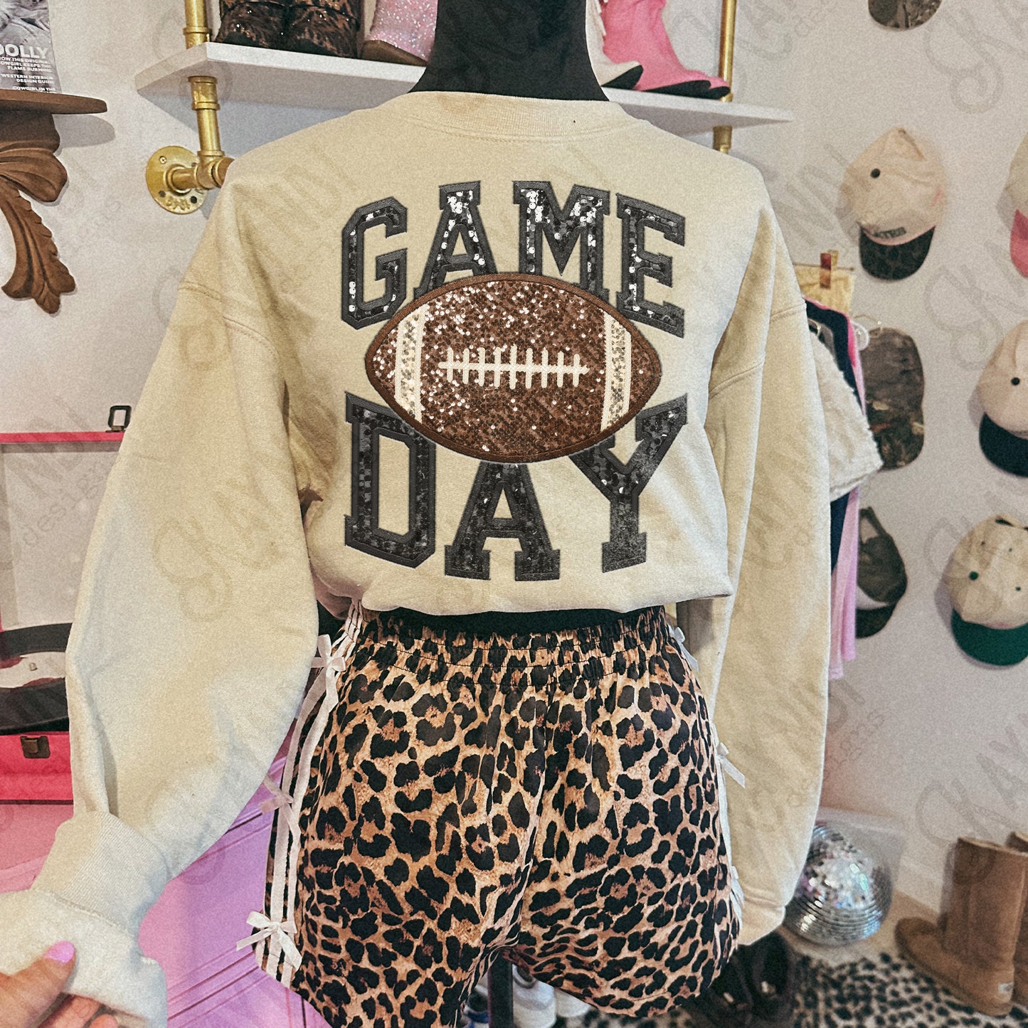 Game Day Football Sequins (Color Dropdown)-DTF&UV
