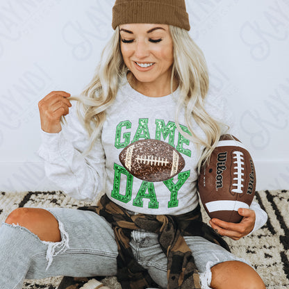 Game Day Football Sequins (Color Dropdown)-DTF&UV