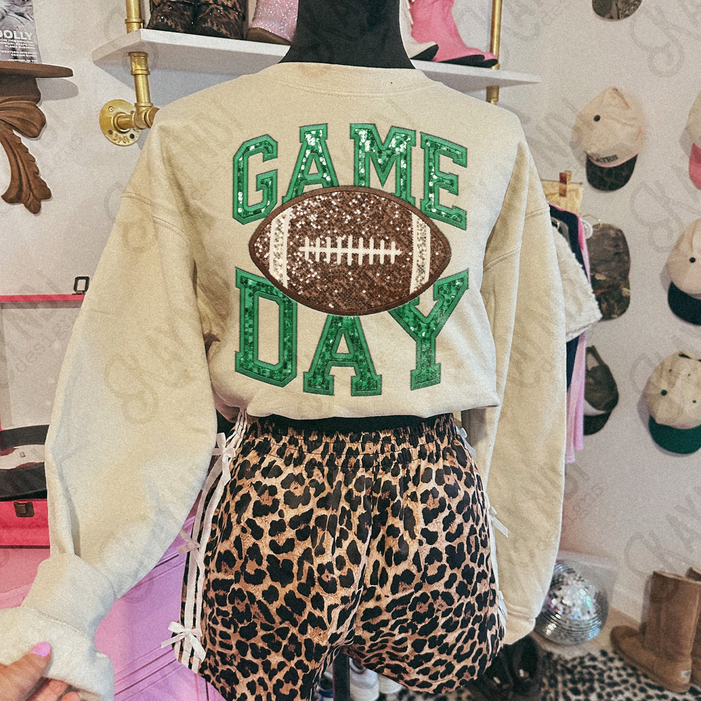 Game Day Football Sequins (Color Dropdown)-DTF&UV