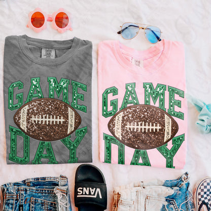 Game Day Football Sequins (Color Dropdown)-DTF&UV