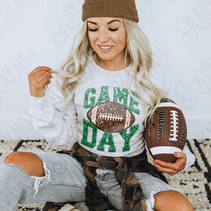 Game Day Football Sequins (Color Dropdown)-DTF&UV