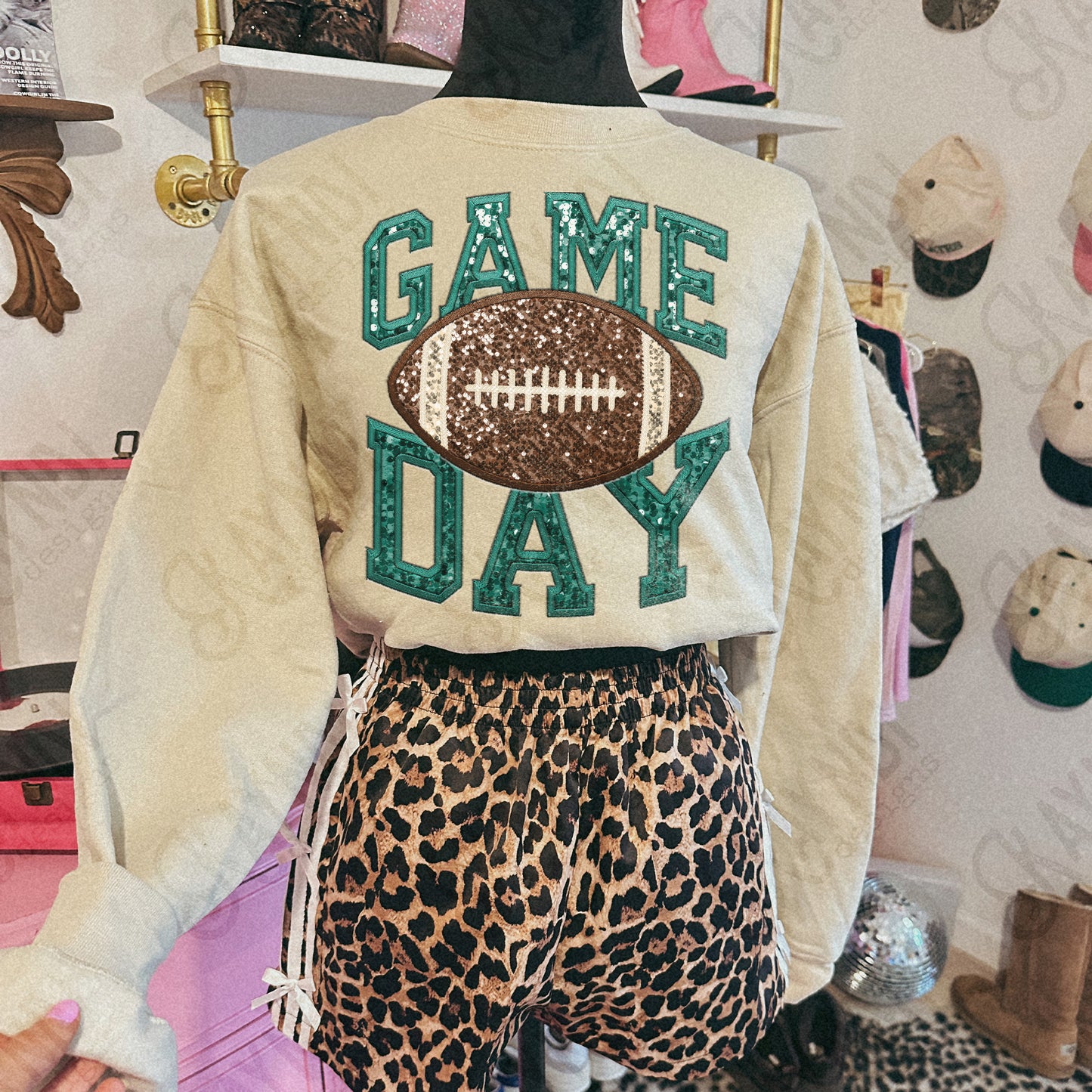 Game Day Football Sequins (Color Dropdown)-DTF&UV