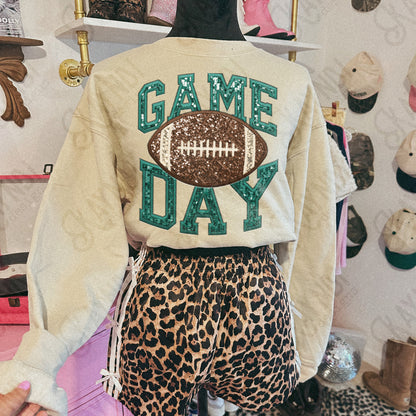 Game Day Football Sequins (Color Dropdown)-DTF&UV