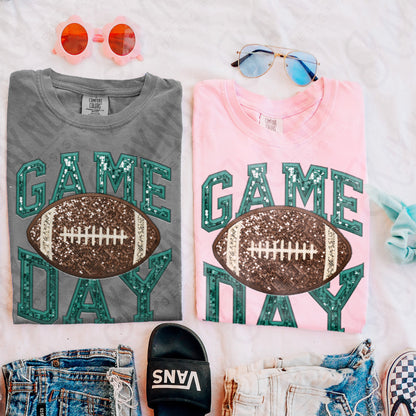 Game Day Football Sequins (Color Dropdown)-DTF&UV