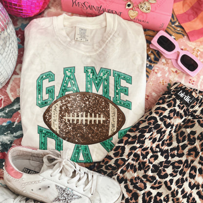 Game Day Football Sequins (Color Dropdown)-DTF&UV