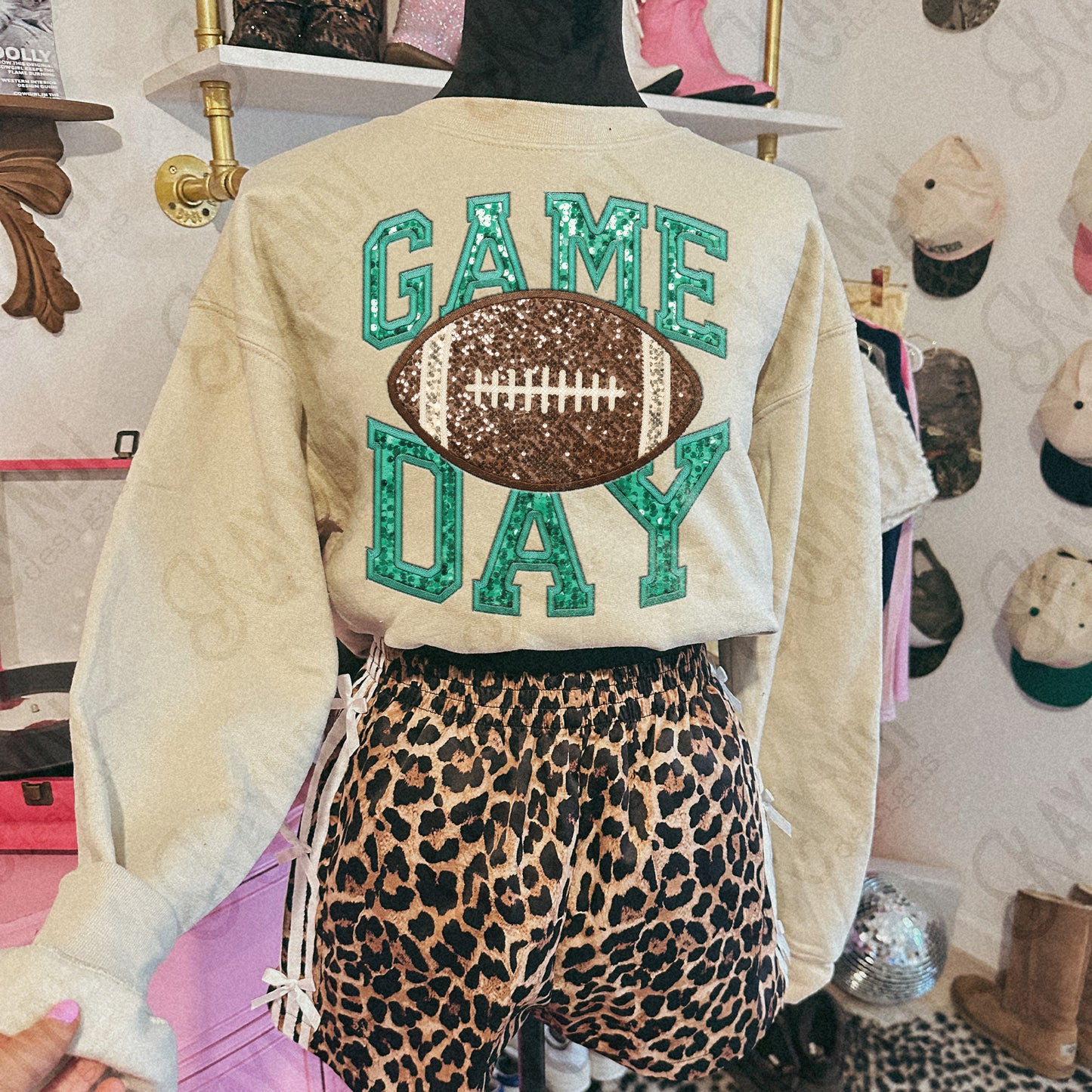 Game Day Football Sequins (Color Dropdown)-DTF&UV