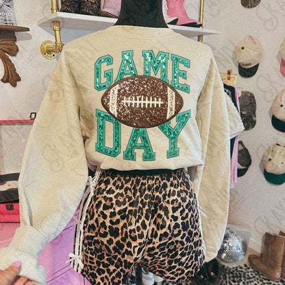 Game Day Football Sequins (Color Dropdown)-DTF&UV