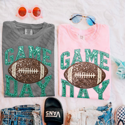 Game Day Football Sequins (Color Dropdown)-DTF&UV
