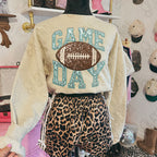 Game Day Football faux sequin embroidery (Color Dropdown)-DTF&UV