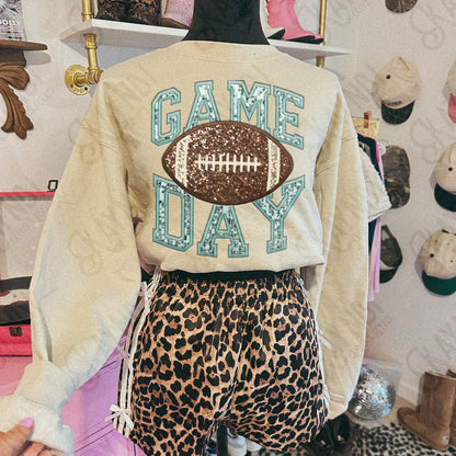 Game Day Football Sequins (Color Dropdown)-DTF&UV