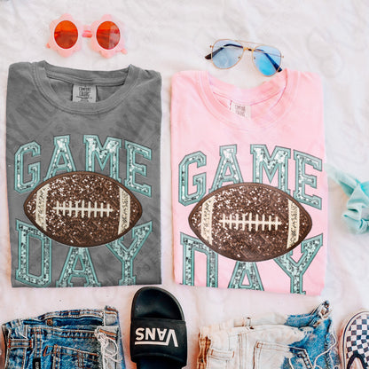 Game Day Football Sequins (Color Dropdown)-DTF&UV