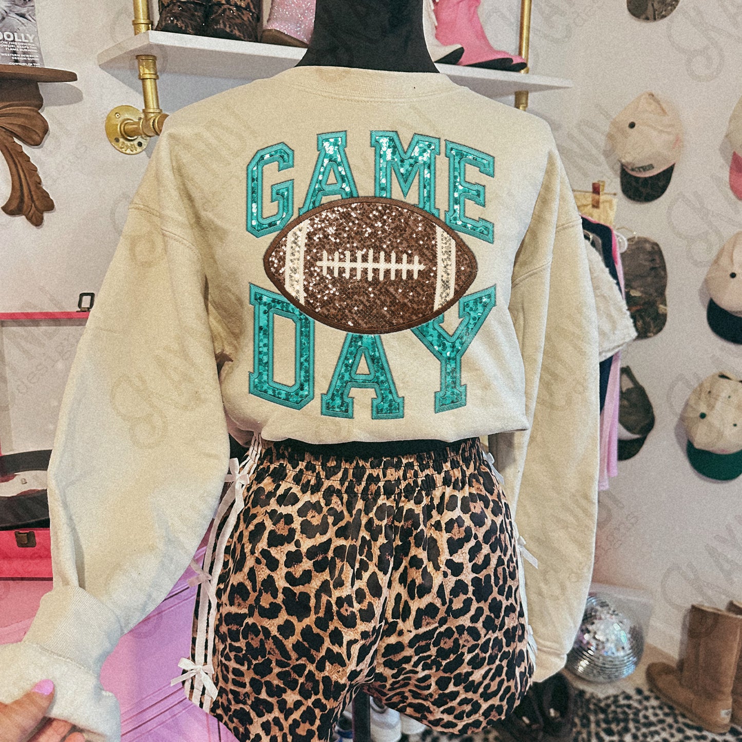 Game Day Football Sequins (Color Dropdown)-DTF&UV