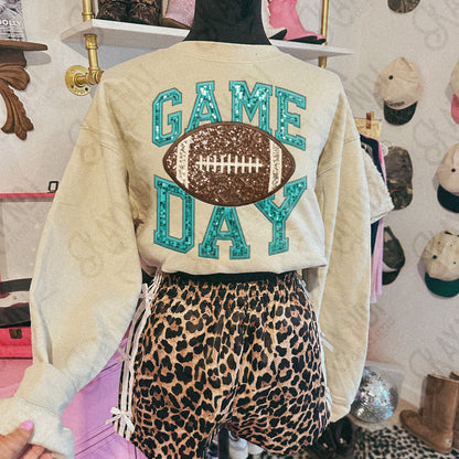 Game Day Football Sequins (Color Dropdown)-DTF&UV