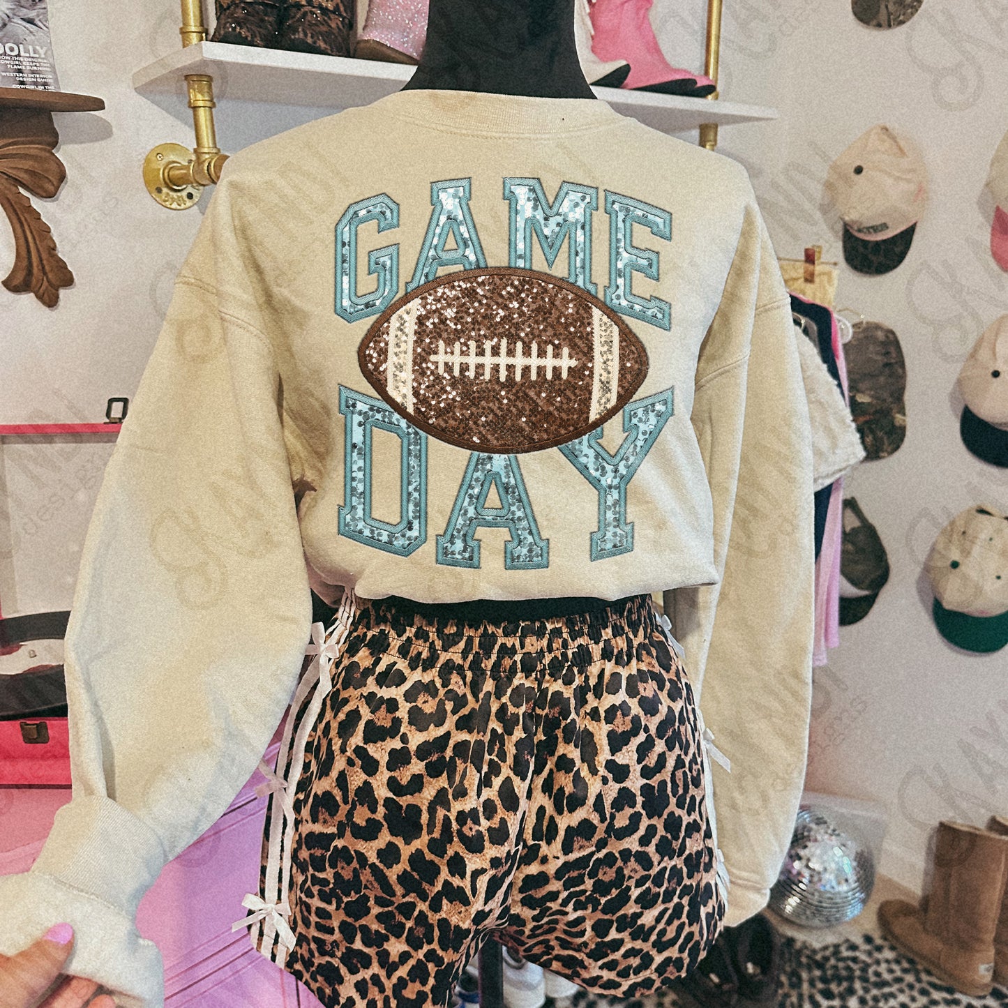 Game Day Football Sequins (Color Dropdown)-DTF&UV