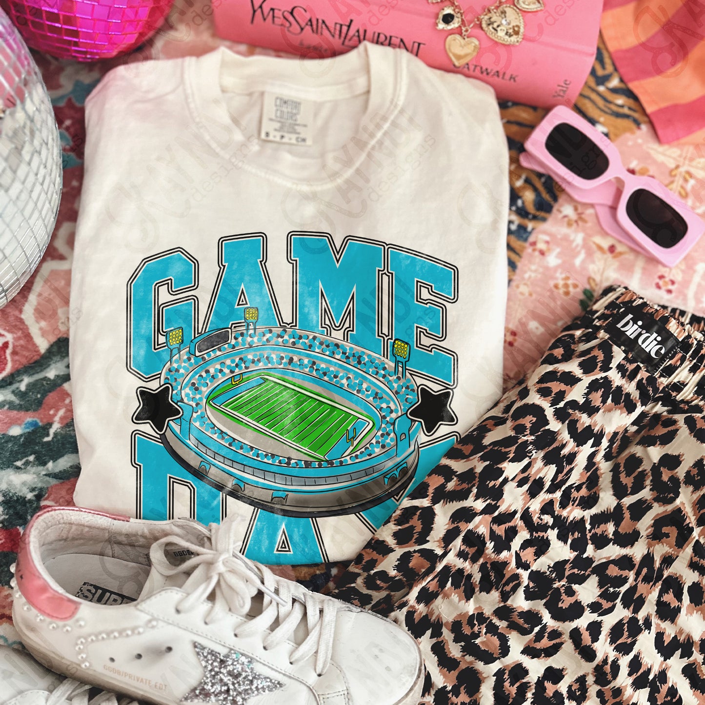 Game Day Football Light Blue-DTF&UV