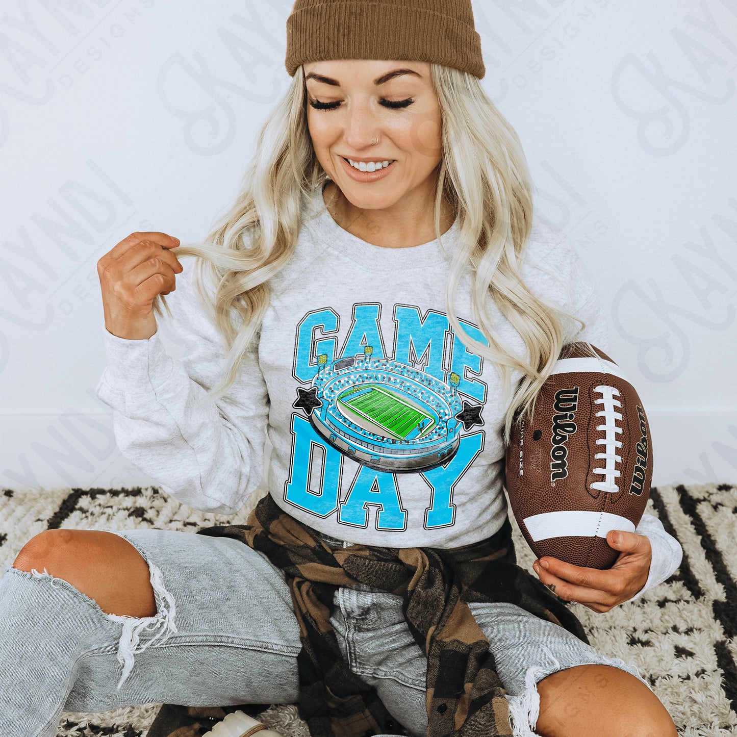 Game Day Football Light Blue-DTF&UV