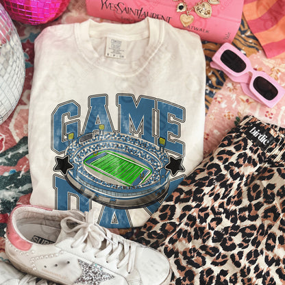 Game Day Football Slate/Teal Blue-DTF&UV