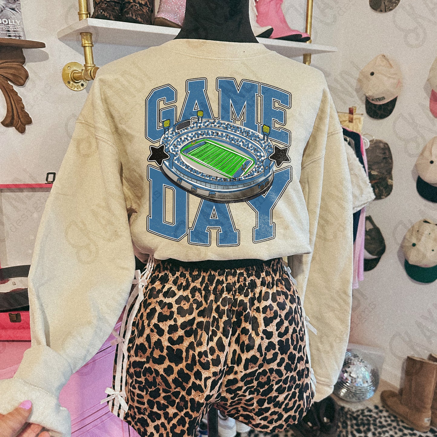 Game Day Football Slate/Teal Blue-DTF&UV