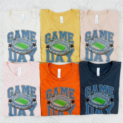 Game Day Football Slate/Teal Blue-DTF&UV