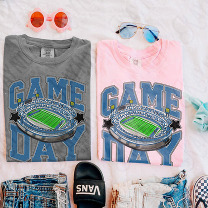 Game Day Football Slate/Teal Blue-DTF&UV