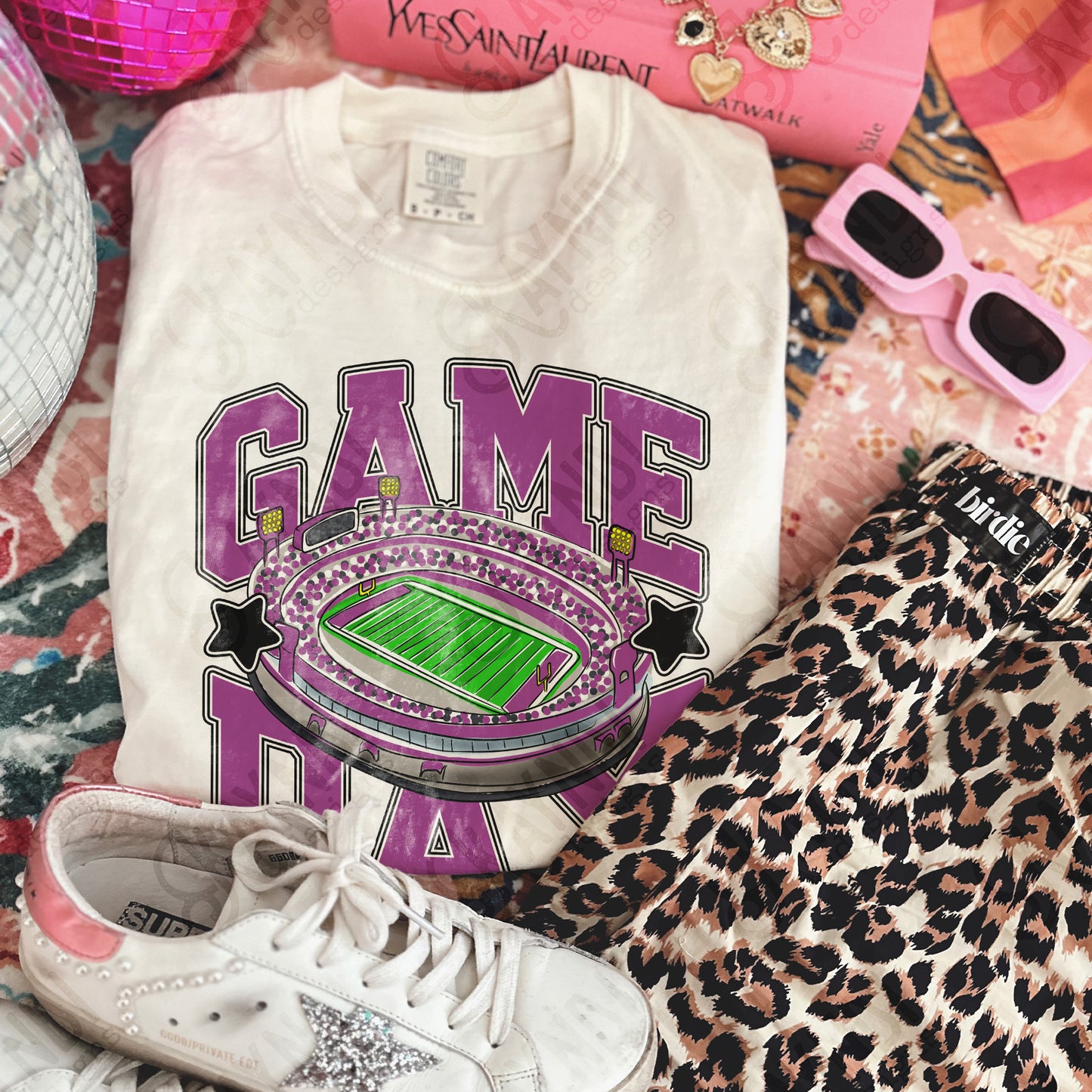 Game Day Football Purple-DTF&UV