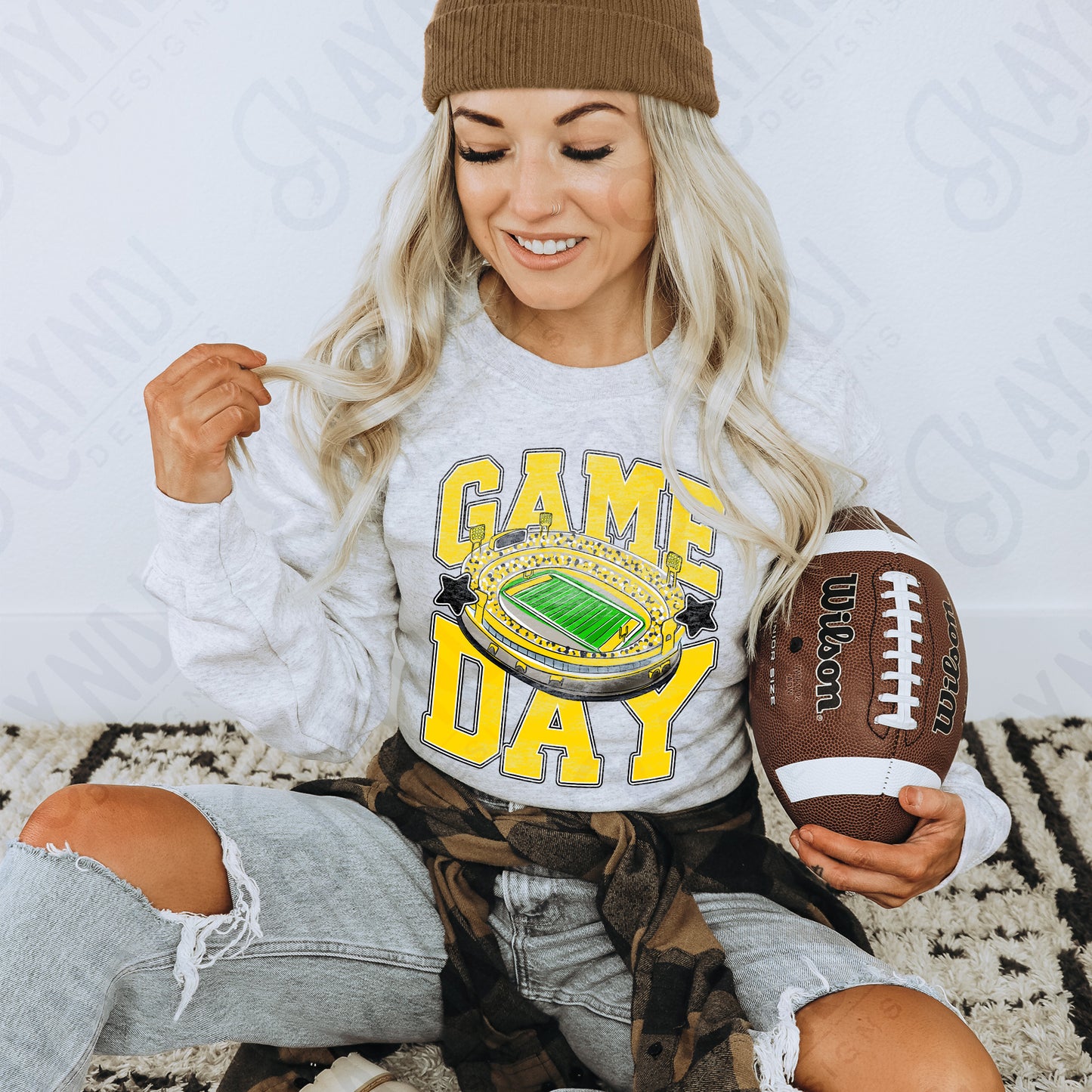 Game Day Football Yellow-DTF&UV