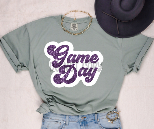 Game day glitter purple-DTF
