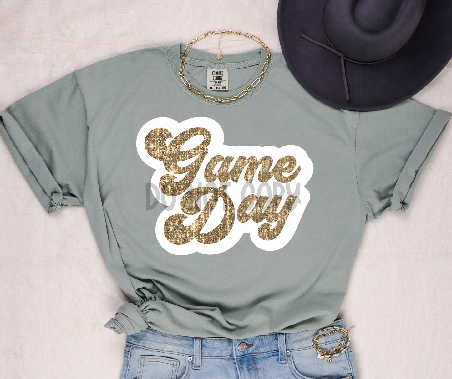 Game day glitter gold-dtf