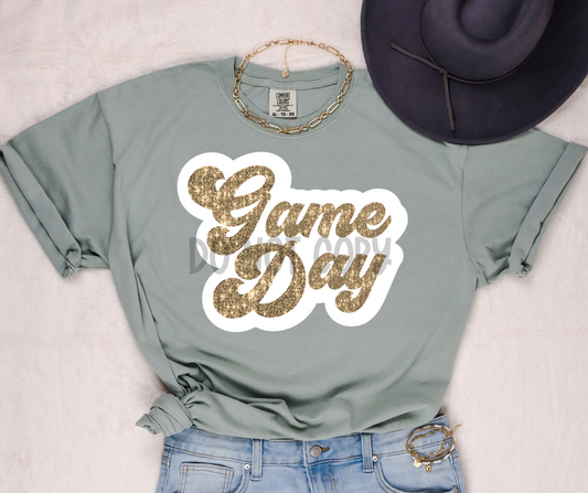 Game day glitter gold-dtf