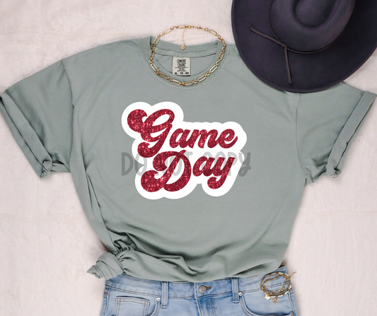 Game day glitter red-DTF