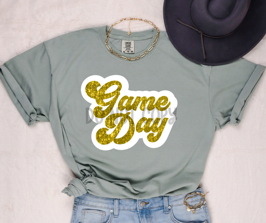 Game day glitter yellow gold-DTF