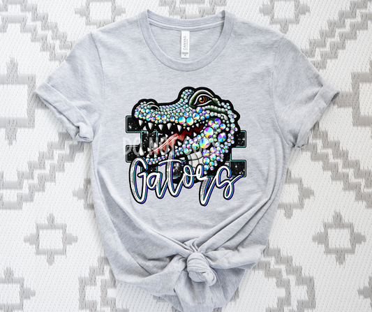 Gators checker head faux sequin-DTF