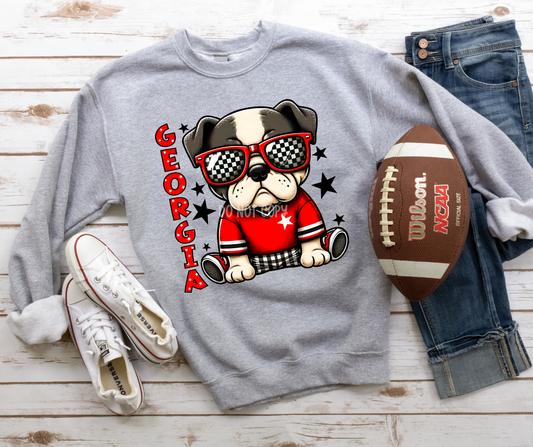Georgia dog mascot check sunglasses-DTF